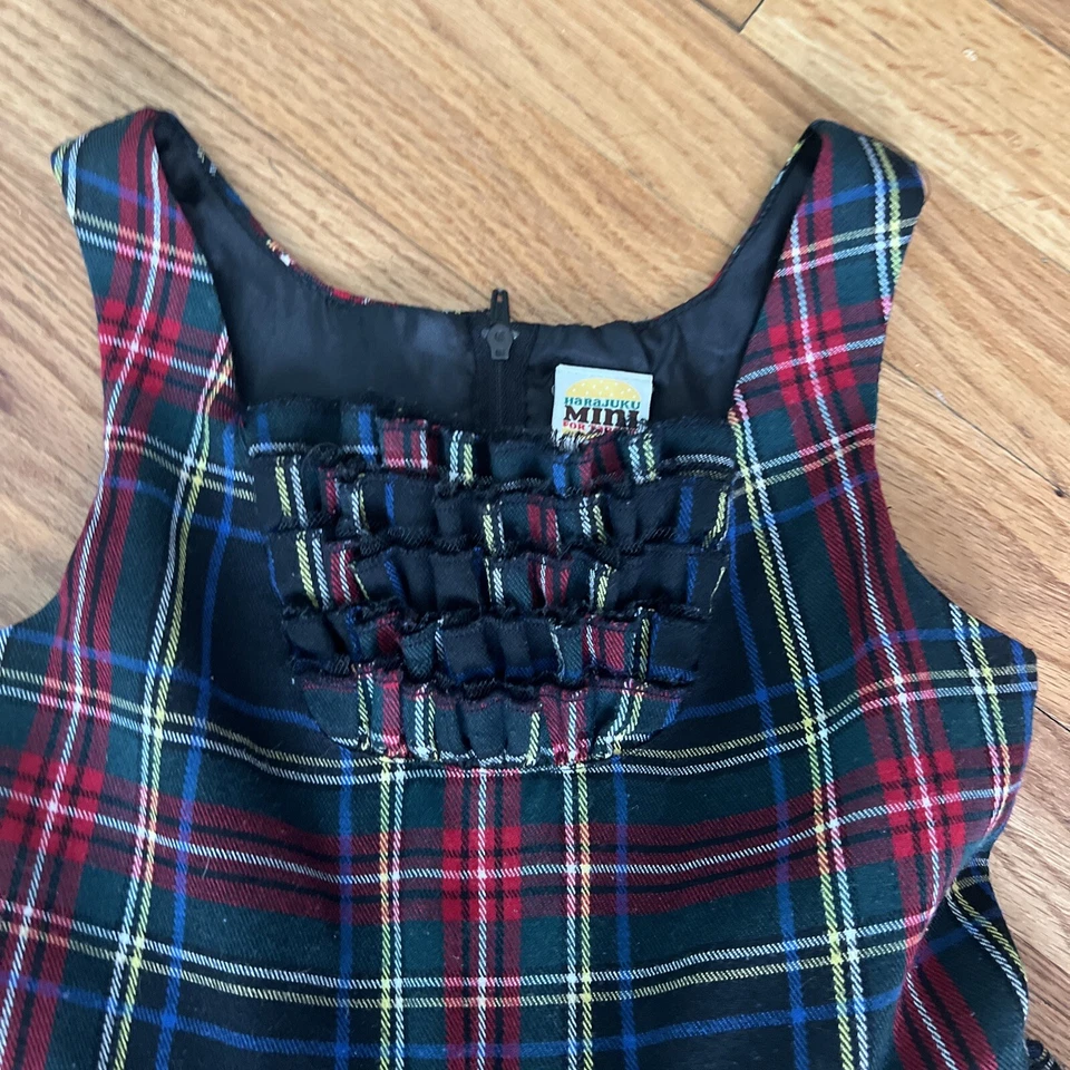 Girl Harajuku Mini for Target Holiday Plaid Party Dress Size M 7/8 - Image 2 of 4