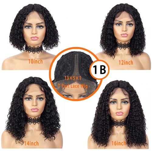 Bob Lace Wig Deep Water Curly Wave Human Hair Wig Natural Hair Short Closure Wig - Picture 14 of 18