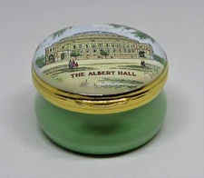 CRUMMLES ENGLISH ENAMEL BOX - ROYAL ALBERT HALL - LONDON ENGLAND- QUEEN VICTORIA