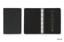 PLOTTER 5016 5-Ring Cowhide Steer Leather Binder Horsehair II Mini 5 size Black