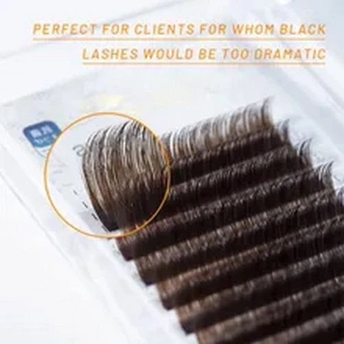 Extensiones de pestañas marrón fácil abanico pestañas naturales suaves floración visón sintético - Imagen 2 de 4