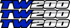 Blue TW200 Swingarm Airbox Number Plate Decals Stickers TW 200 dirtbike graphics
