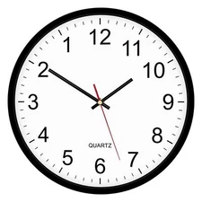 Black Backwards Wall Clock Runs Counterclockwise 12 Inch Silent Non Ticking B...