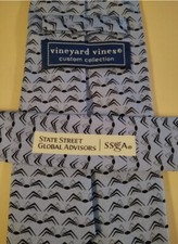 Vineyard Vines Blue Black Spider Print 100 Silk Tie Halloween Tie