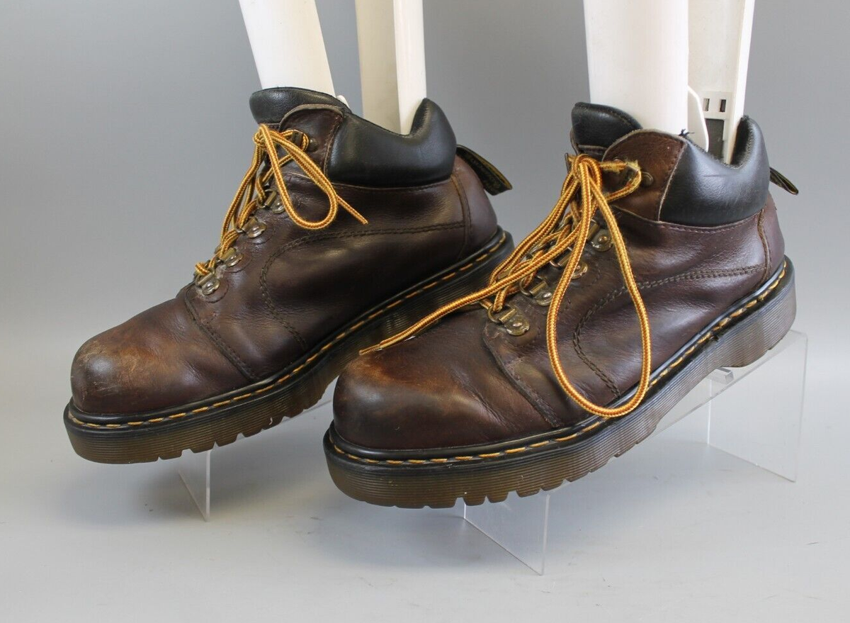Dr‎ Martens Mens Size 8 Vintage 8699 Boots Brown, VTG Vintage Brown Leather Industrial Dr. Martens Men main image 2