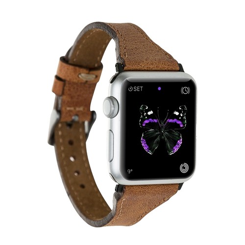 Harilla Montre-Bracelet, Cuir, Large Lanière en Cuir, Bracelet de Montre pour Homme Rétro, Punk, Vintage, Marron Foncé