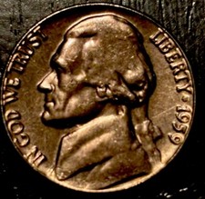 1 "Black Beauty" BU 1959-P Jefferson Nickel Improperly Annealed Planchet