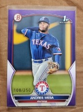 2023 Bowman Paper Prospects Purple /250 #BCP-44 Andres Mesa - Texas Rangers 