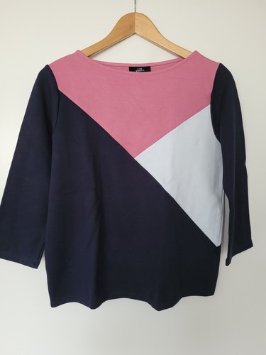 GINA BENOTTI Pullover 3/4-Ärmel Colourblock Größe S 36/38 Top-Zustand