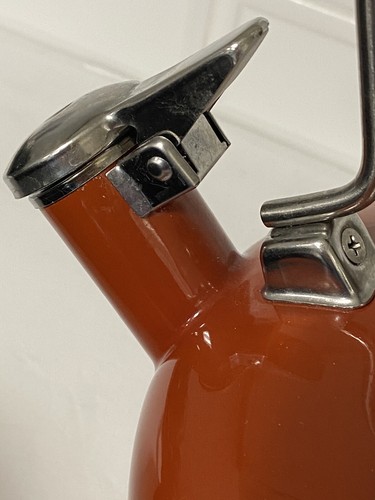 Chantal Bright Red~Orange 2 Qt Whistling Tea Kettle Pot Very Clean & Heavy Duty - Picture 5 of 9