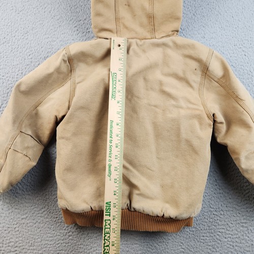 Carhartt Jacket Youth Boys Size 6 (XS) Workwear Faded Distressed Quilted Hooded - Picture 11 of 14