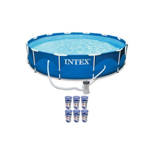 Intex 12ft x 30in Metal Frame Round Swimming Pool Set 530 GPH Pump & 6 A Filters - Click1Get2 Hot Best Offers&secure=symbol0&set=par&sale=mega Discount&set=par1&price_min=200&sale=mega Discount