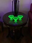 Vintage Set of 3 Federal Glass Uranium Green Paneled Low Sherbet Cups-Exc. Cond. — photo 6