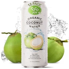 CoCo Joy All Organic Coconut Water Natural Fresh Electrolytes 11 Fl Oz 12 Pack