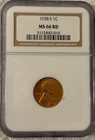 1938-S Lincoln Wheat Penny Cent MS66 RD Certified NGC