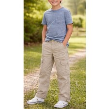 Abercrombie Kids Khaki Beige Elastic Waist Utility Pockets Cargo Pants Size 9/10