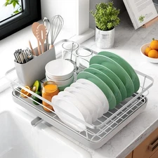 Kitsure Dish Drying Rack for Kitchen Counter, Stainless Steel Sink Organization