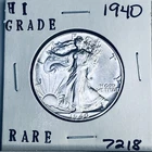 1940 LIBERTY WALKING SILVER HALF DOLLAR HI GRADE U.S. MINT RARE COIN 7218
