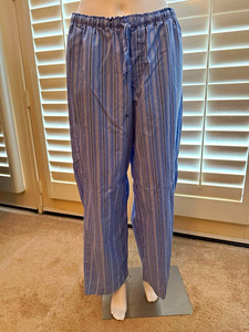 A New Day Women's Blue Striped Drawstring Pajama Lounge Pants Size M