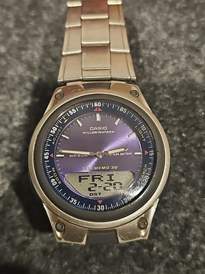 Casio Telememo Aw-80 Digital-Analog Quartz Mens Watch Vintage 40mm