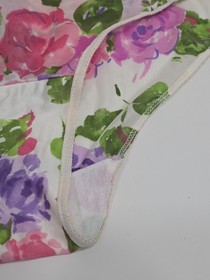 Vanity Fair Vintage Pink Purple  Green Flower Nylon Cotton Panties Size 6 NWT