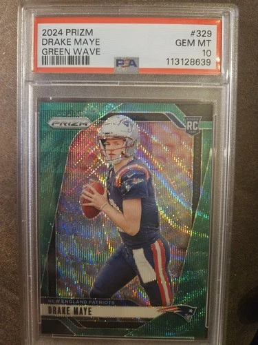 2024 Prizm Drake Maye Green Wave RC PSA 10!