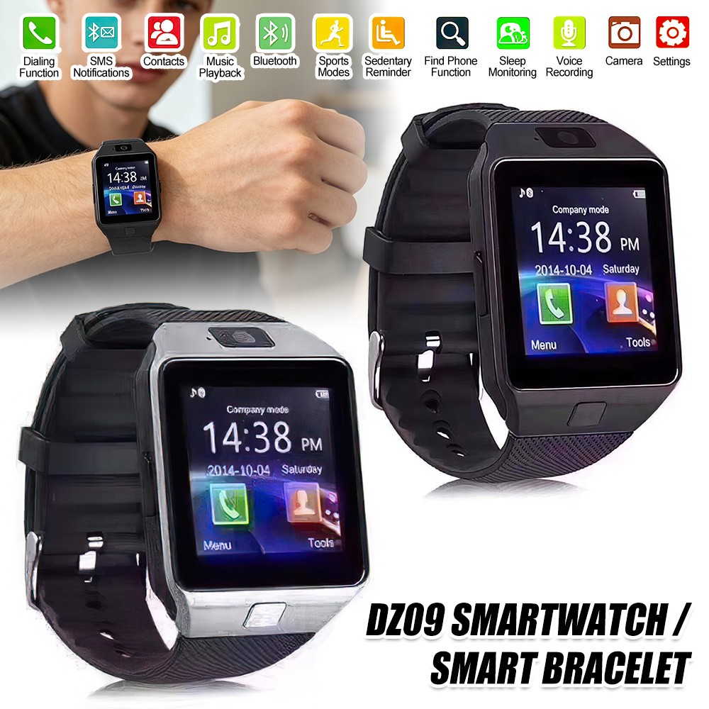 NEW Bluetooth Smart Watch with Camera SIM Slot Android Phone Fitness Tracker AU