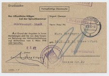 1947 Entnazifizierung Spruchkammer Schweinfurt Bescheid US-Zone Original