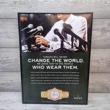 Rolex Watch Advert Poster Framed "Change The World" Oyster Man Cave Retro 24"