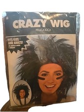 Amscan Black Crazy Hair Wig Unisex Kid Adult New Cosplay