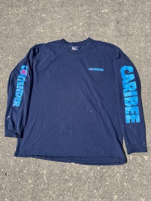 Vintage Y2K 2000s Distressed Caribee Contender  Long Sleeve Shirt Size XL Navy