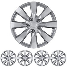 (4-Pack) Premium 16" Wheel Rim Cover Hubcaps OEM 16 Inches 8 Spoke Silver