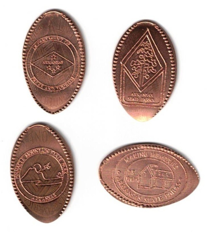PINNACLE MOUNTAIN STATE PARK ARKANSAS "Machine Gone" Elongated Copper Penny Set