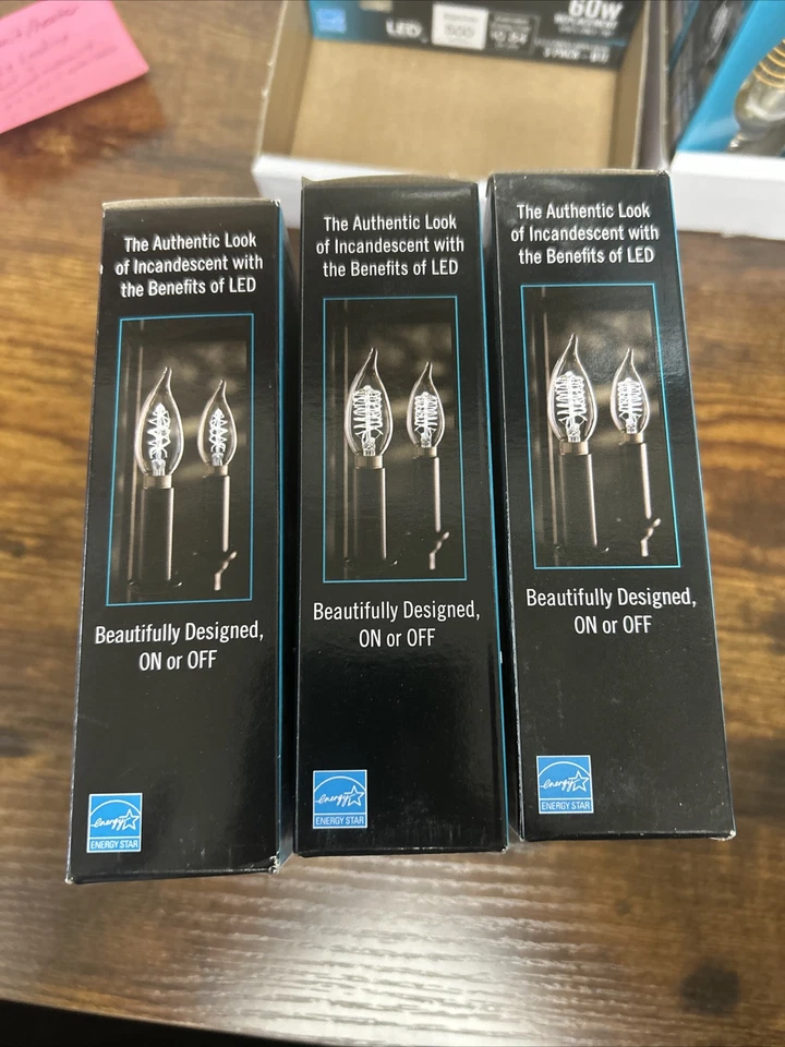 Ecosmart 60-Watt Equivalent Dimmable E12 Candelabra 3 Pack B11 Daylight Clear - Image 2 of 3