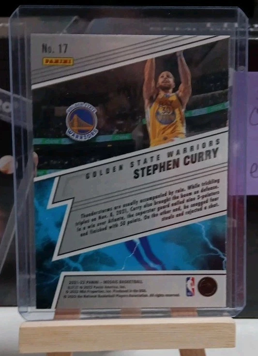 2021-22 Panini Mosaic Stephen Curry Thunder Lane Insert Card #17 - Image 2 of 2