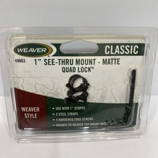 Weaver Style 49063 Classic Scope Rings 1" - See Thru - Black Matte - Quad Lock