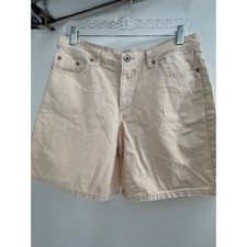 Vintage Faded Glory Womens Baggy Cotton Shorts Beige Tan Size 10 FGL17460K