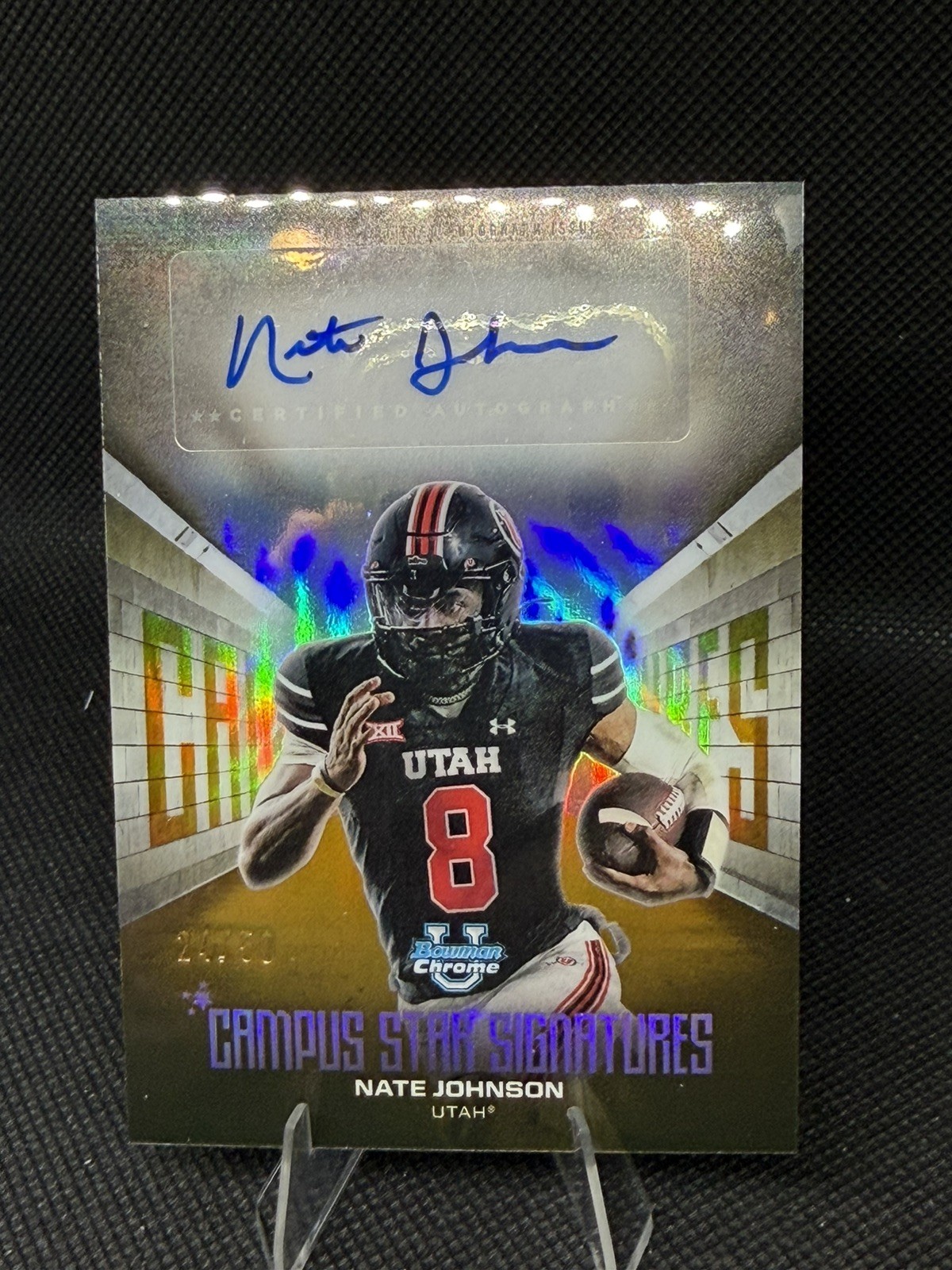 2025 Bowman Chrome U Nate Johnson Campus Star Gold Refractor Auto #CSS-NJ 24/50