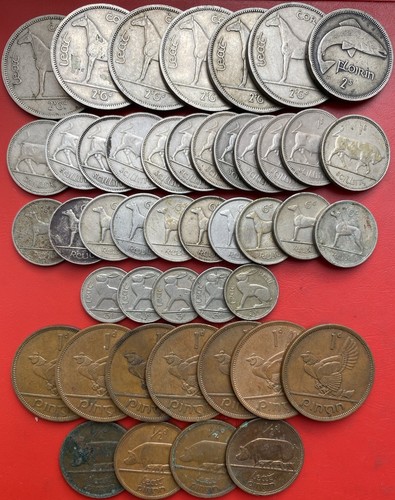 Ireland 🇮🇪 Eire coins pre-decimal coins job lot-half crown,shilling,pennies