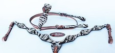 Horse Show Tack Bridle Western Leather Headstall Breast Collar 8511B