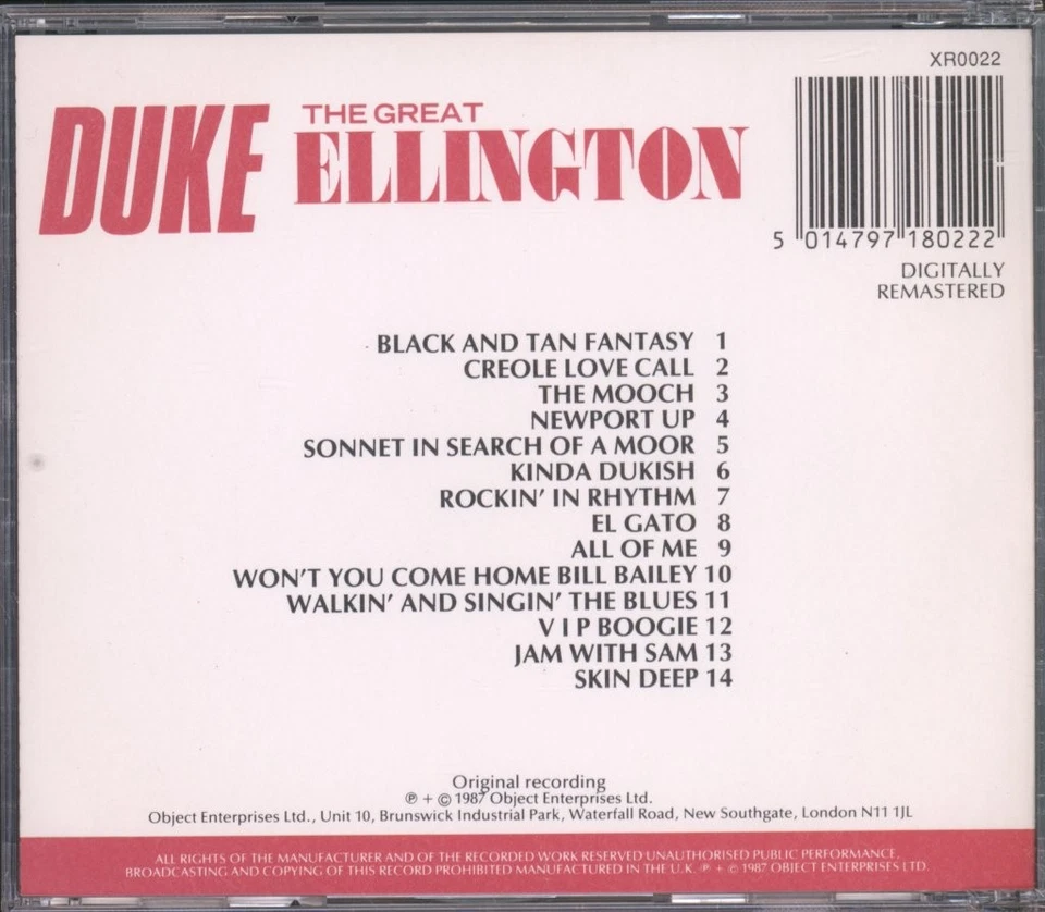 Duke Ellington Great Duke Ellington CD UK Collection 1987 OR0022 - Bild 2 von 3
