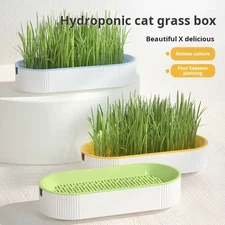 Cat Grass Planting Box Growing Plant Box Hydroponic Soil-Free Cat Snacks *