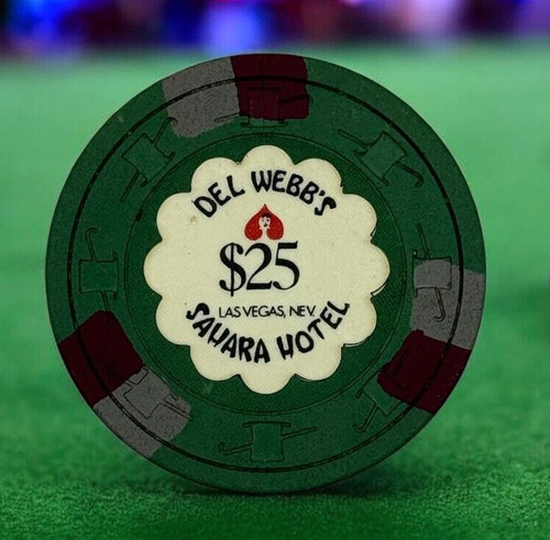 SAHARA CASINO LAS VEGAS $25 CASINO CHIP CHEQUE "DEL WEBB'S"
