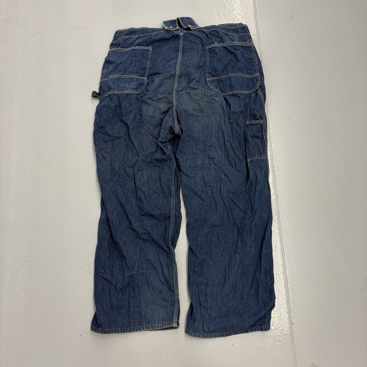 Bootleggers ダークブルー オーバーオール Vintage 60s Big Buck Dark Wash Workwear Denim Overalls 38x26 1960s