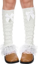 Cute Y2k Leg Warmers Fashion Lace Trim Knee High Leg Sleeve Socks Flared Leg
