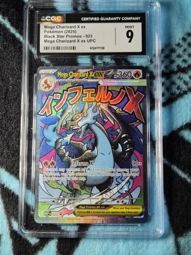 Pokémon Mega Charizard X ex 023 Me: Mega Evolution Promo Holo CGC 9 360HP
