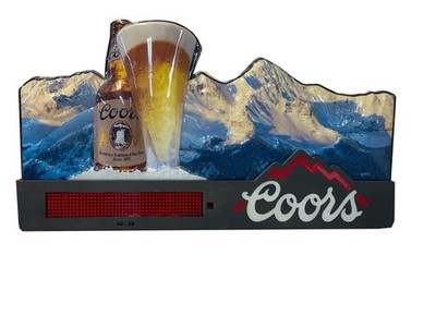 Vintage Coors Beer LED Scrolling Message Board And Clock Lighted