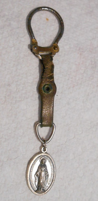 Vintage Old Antique BREV MADE IN ITALY Leather Strap Key Ring