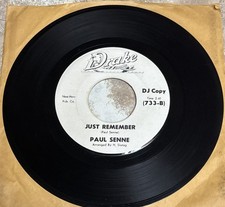 PAUL SENNE 45 HEY PRETTY BABY / JUST REMEMBER DRAKE 733 DJ PROMO WHITE LABEL NM