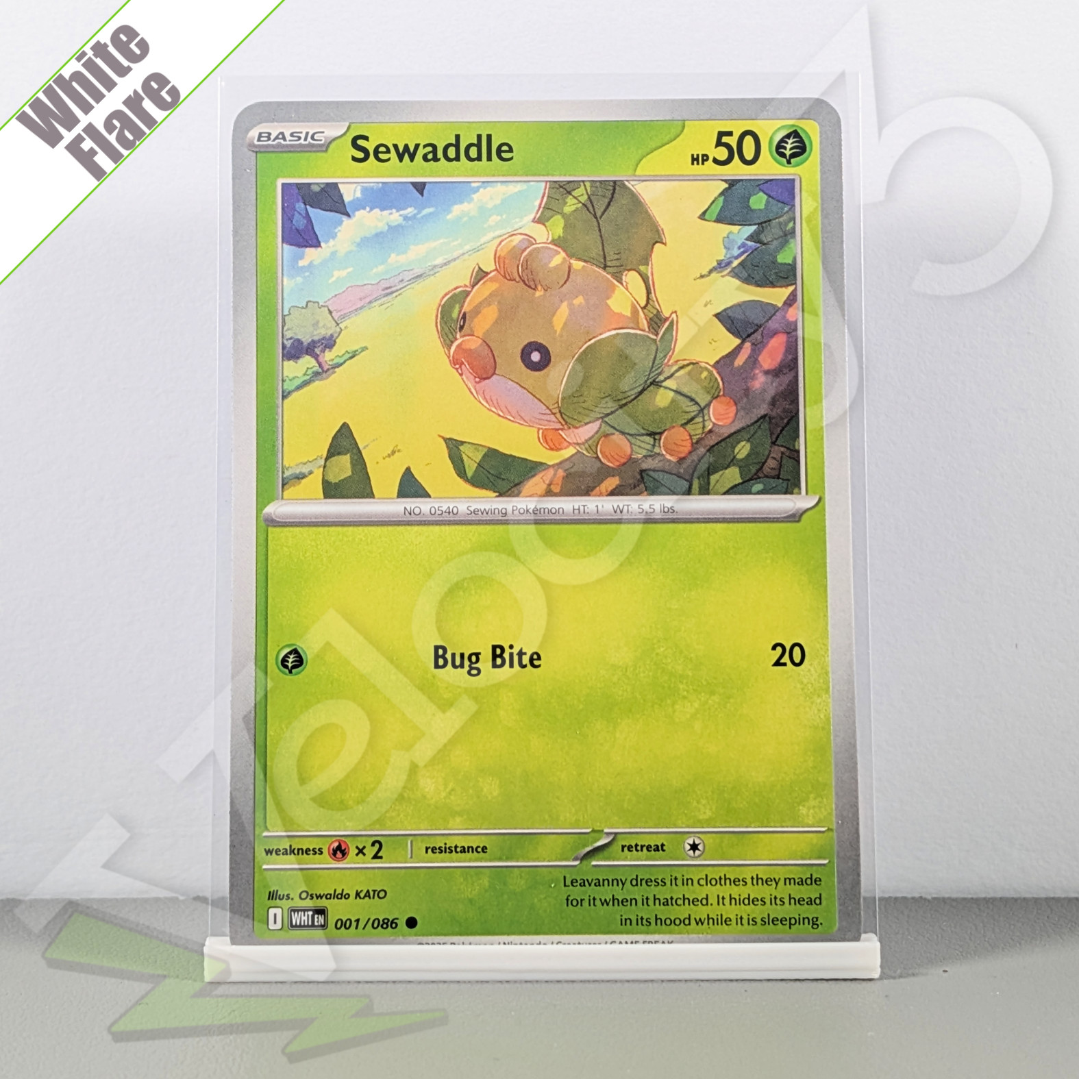 Pokemon TCG Card - Sewaddle 1/86 Common | White Flare (2025) WHT